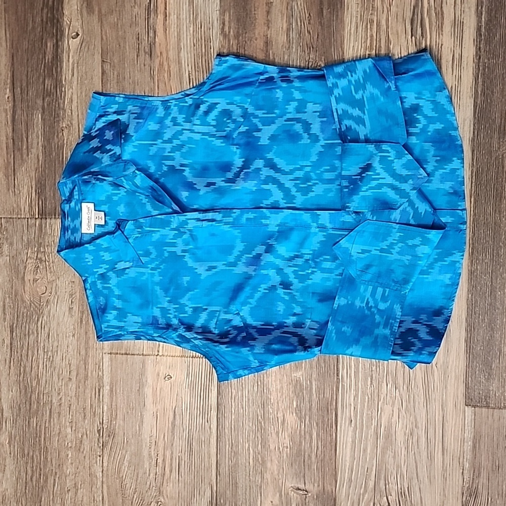 Coldwater Creek Women's Size M, silk top, blue, turquoise & purple